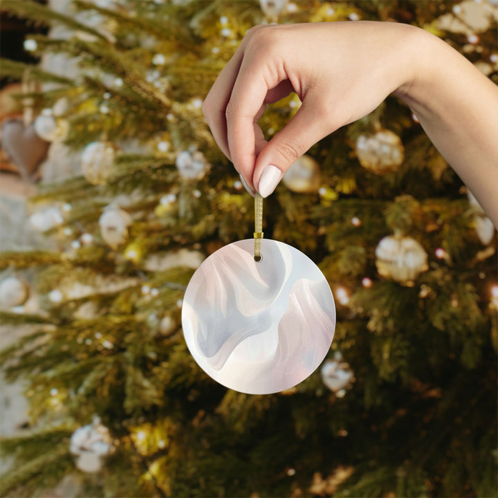 Custom Handcrafted Glass Ornament – Soft Pastel Abstract, Modern Chic Décor