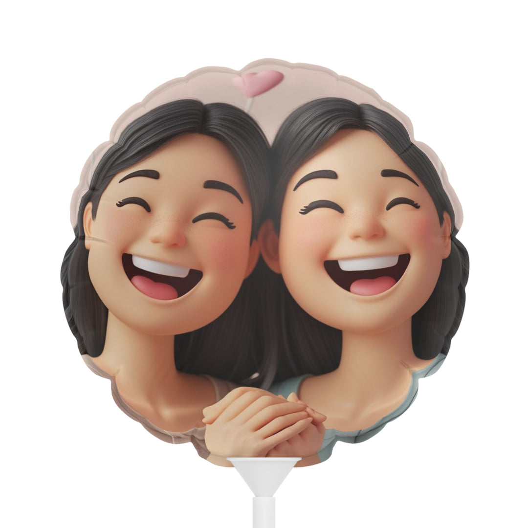 Custom 6” Heart & Round Balloons – Cute 3D Cartoon Girls Party Decor