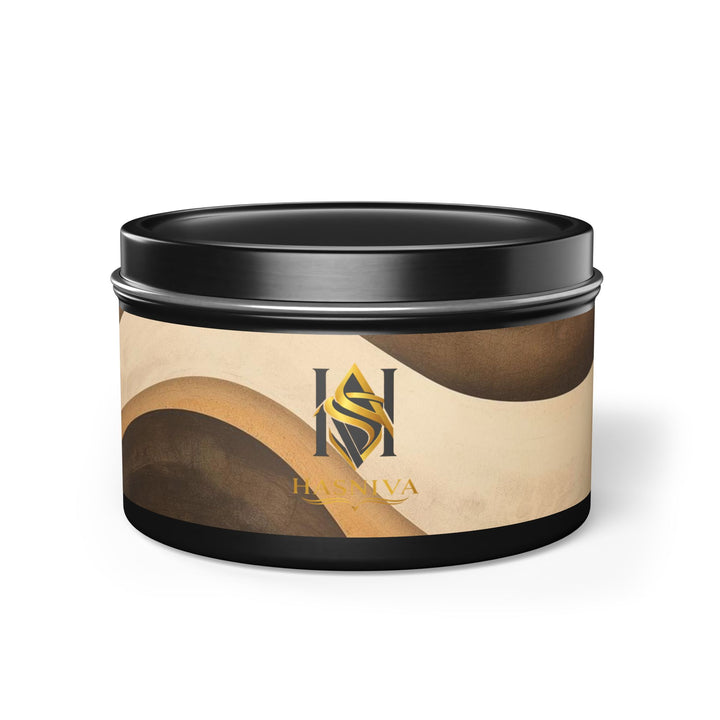 Handcrafted Abstract Wave Tin Candle – Cozy Mid-Century Modern Decor Gift