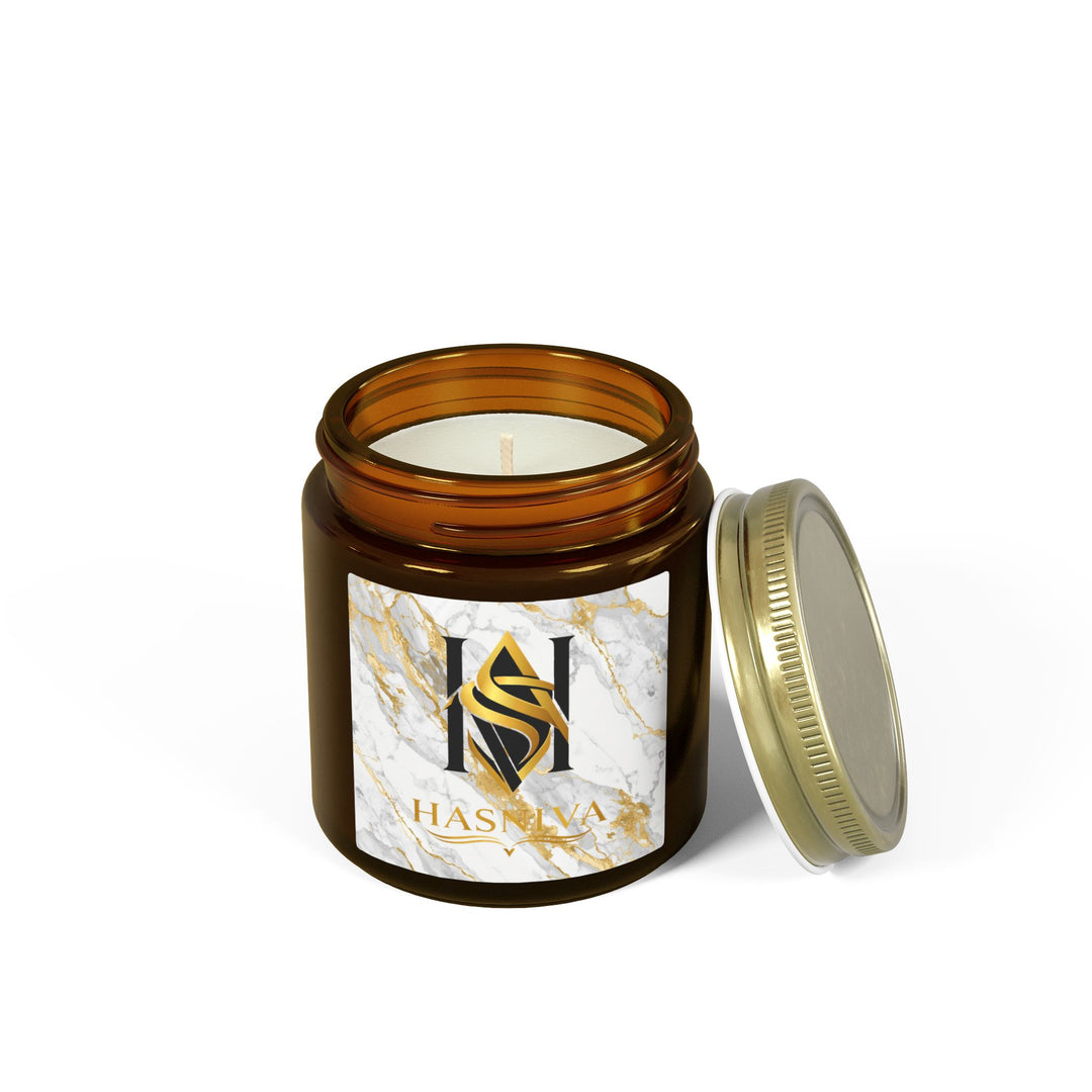 Hand-Poured Coconut Apricot Scented Candle – Marble & Gold Luxe | 4oz/9oz
