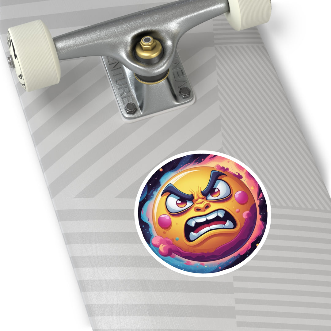 Cosmic Cartoon Sun Round Sticker – Durable, Fun & Weatherproof Decor