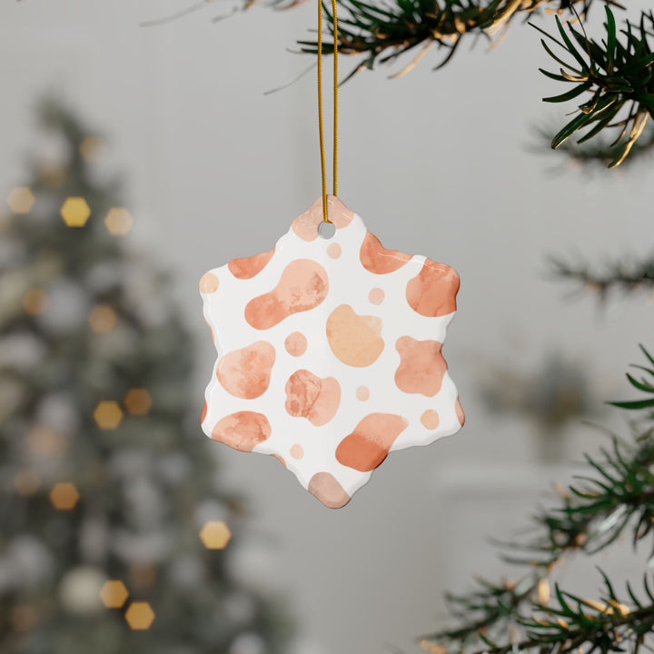 Custom Double-Sided Ceramic Ornaments – Modern Watercolor Abstract Print