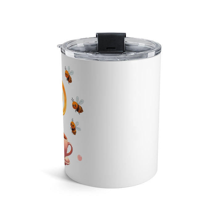 Bee Happy 10oz Insulated Tumbler – Pink Honey Teacup, Cute Bees, Spill-Proof