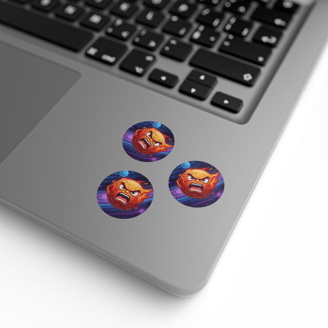 Fiery Cosmic Round Sticker Label Rolls – Durable, Stylish, Space-Themed!