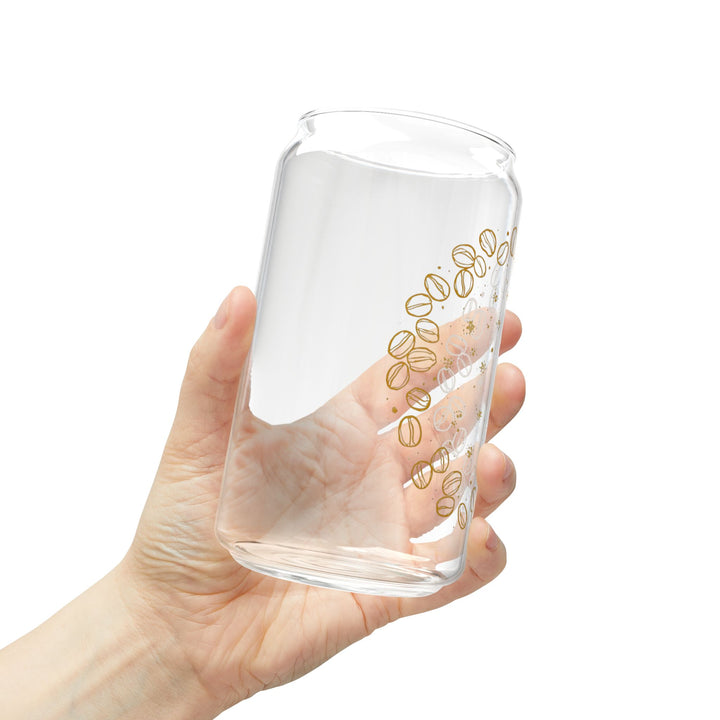 16oz Coffee Lovers Sipper Glass – Modern Café Vibes, Bamboo Lid & Straw