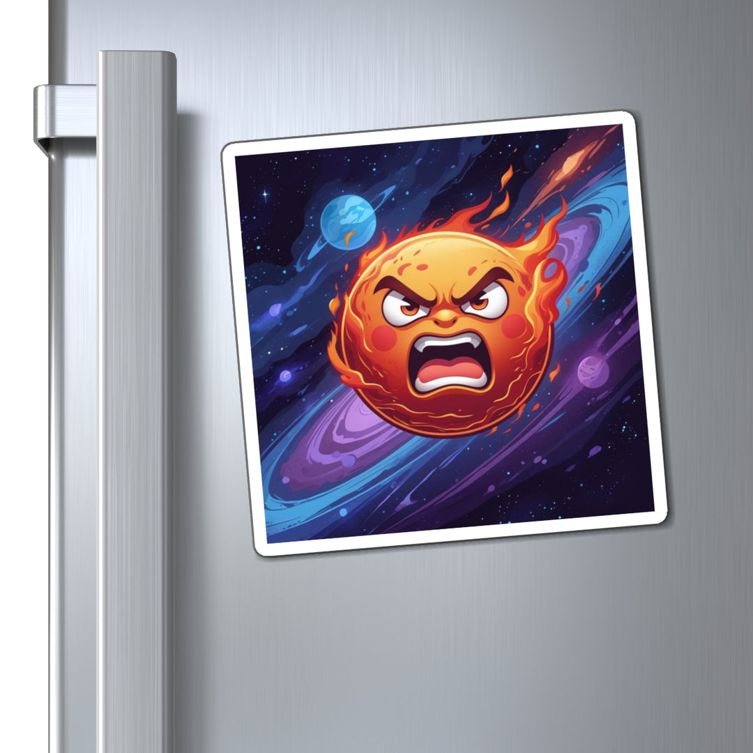 Fiery Cosmic Sun Custom Magnet – Bold, Fun Space Decor for Fridge & Office