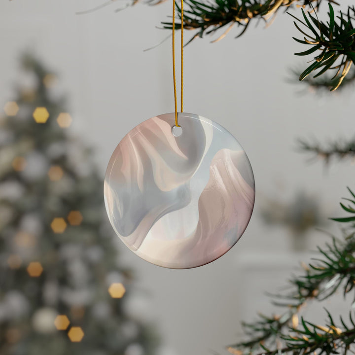 Custom Double-Sided Ceramic Ornaments – Modern Pastel Abstract – 1/3/5/10pc