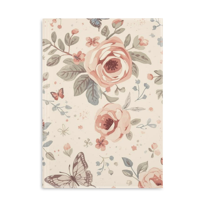 Floral Puffy Hardcover Notebook – Luxe Pastel Roses, Customizable, A4/A5/B5