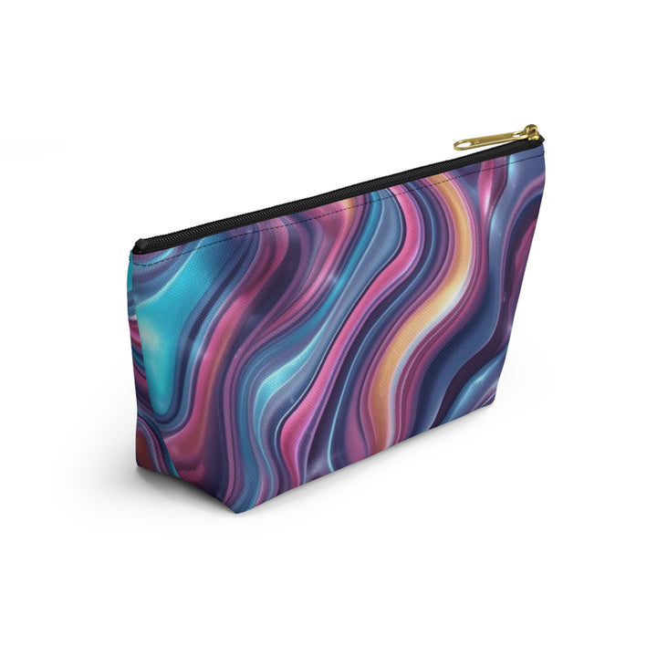 Chic Marble Swirl T-Bottom Accessory Pouch – Stylish, Durable Organizer