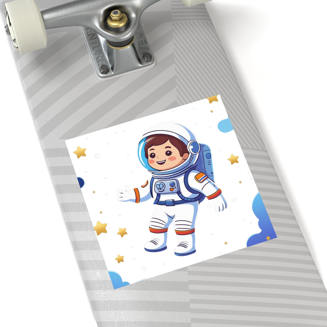 Custom Space Astronaut Square Sticker – Cute Kid-Friendly Vinyl (Indoor/Outdoor)