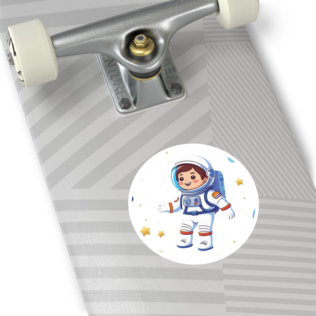 Space Astronaut Round Sticker – Durable, Custom Vinyl for Kids & Decor