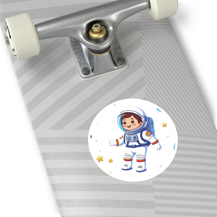 Space Astronaut Round Sticker – Durable, Custom Vinyl for Kids & Decor
