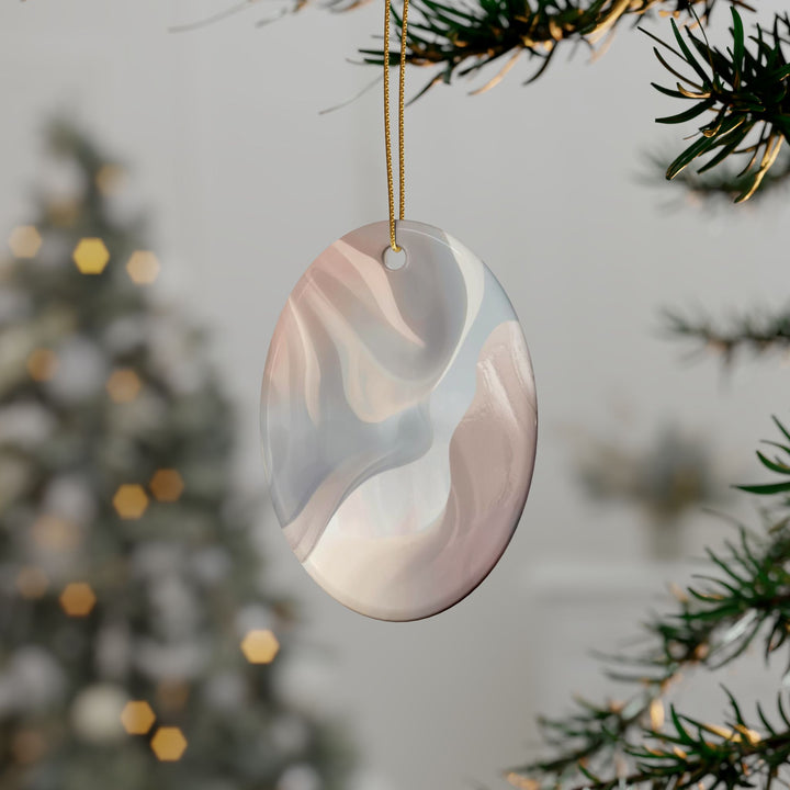 Personalized Ceramic Ornaments – Abstract Pastel Shapes, Custom Keepsake