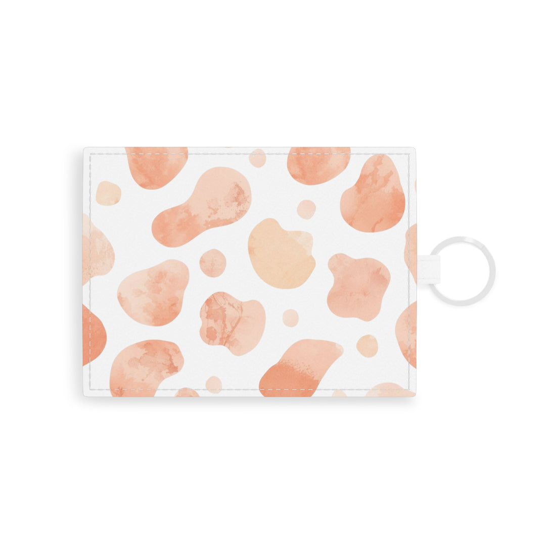 Custom Saffiano Card Holder – Blush Abstract Watercolor, Slim & Stylish