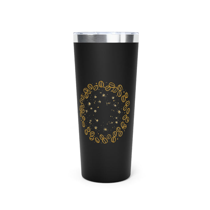 22oz Copper Insulated Tumbler – Coffee Bean Art, Hot/Cold, Eco-Chic