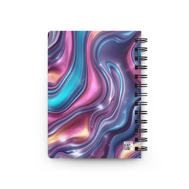 Abstract Swirl Spiral Bound Journal – Customizable, Stylish, Futuristic Marble