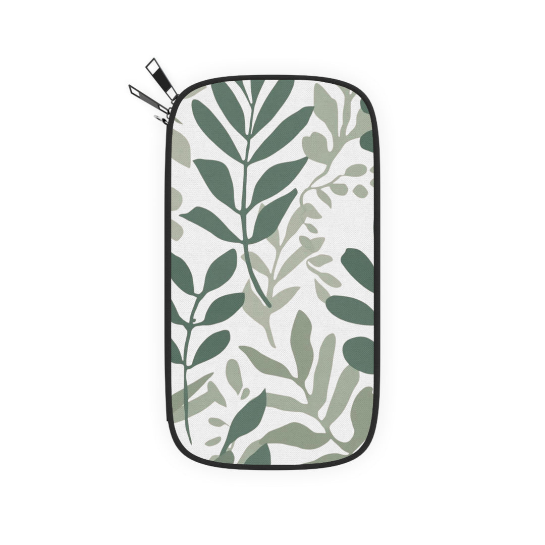 Vegan Leather RFID Passport Wallet – Botanical Leaf Print, Stylish Organizer