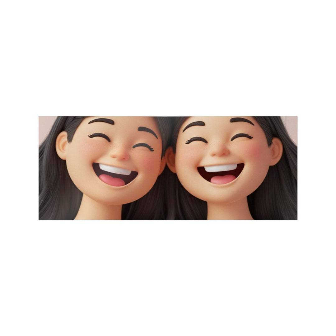 3D Cartoon Friendship Die-Cut DTF Sticker – Waterproof, Vibrant & Trendy