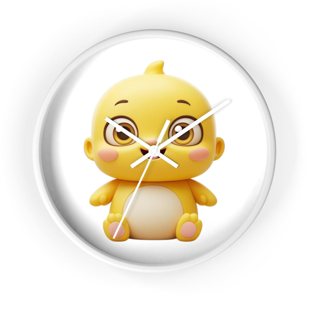Modern Cute Chick Wall Clock – Silent Quartz, Adorable Kawaii Nursery Decor