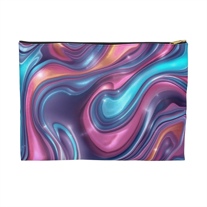 Chic Iridescent Swirl Accessory Pouch – Fashion-Forward Marble Organizer