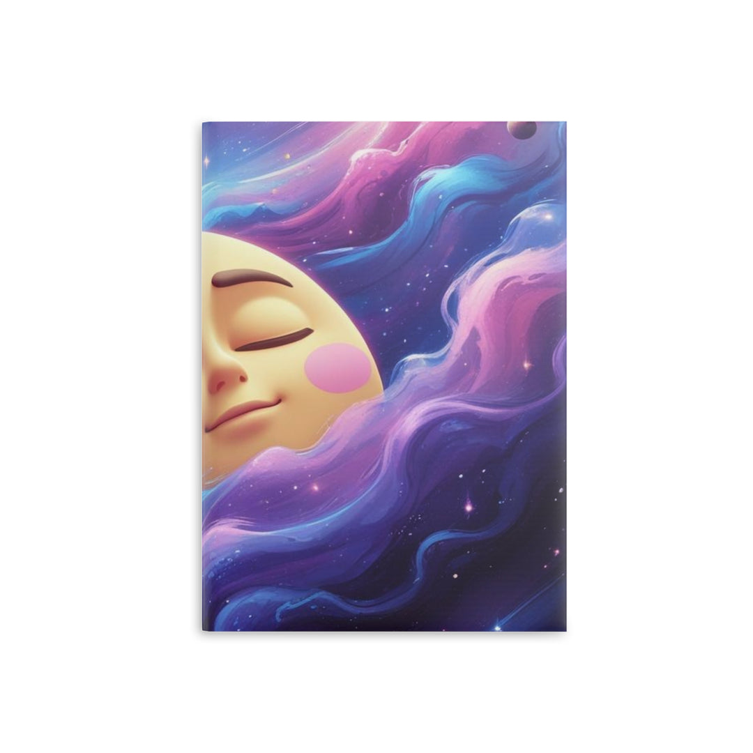 Hardcover Puffy Notebook – Dreamy Galaxy Moon | Plush, Customizable Journal