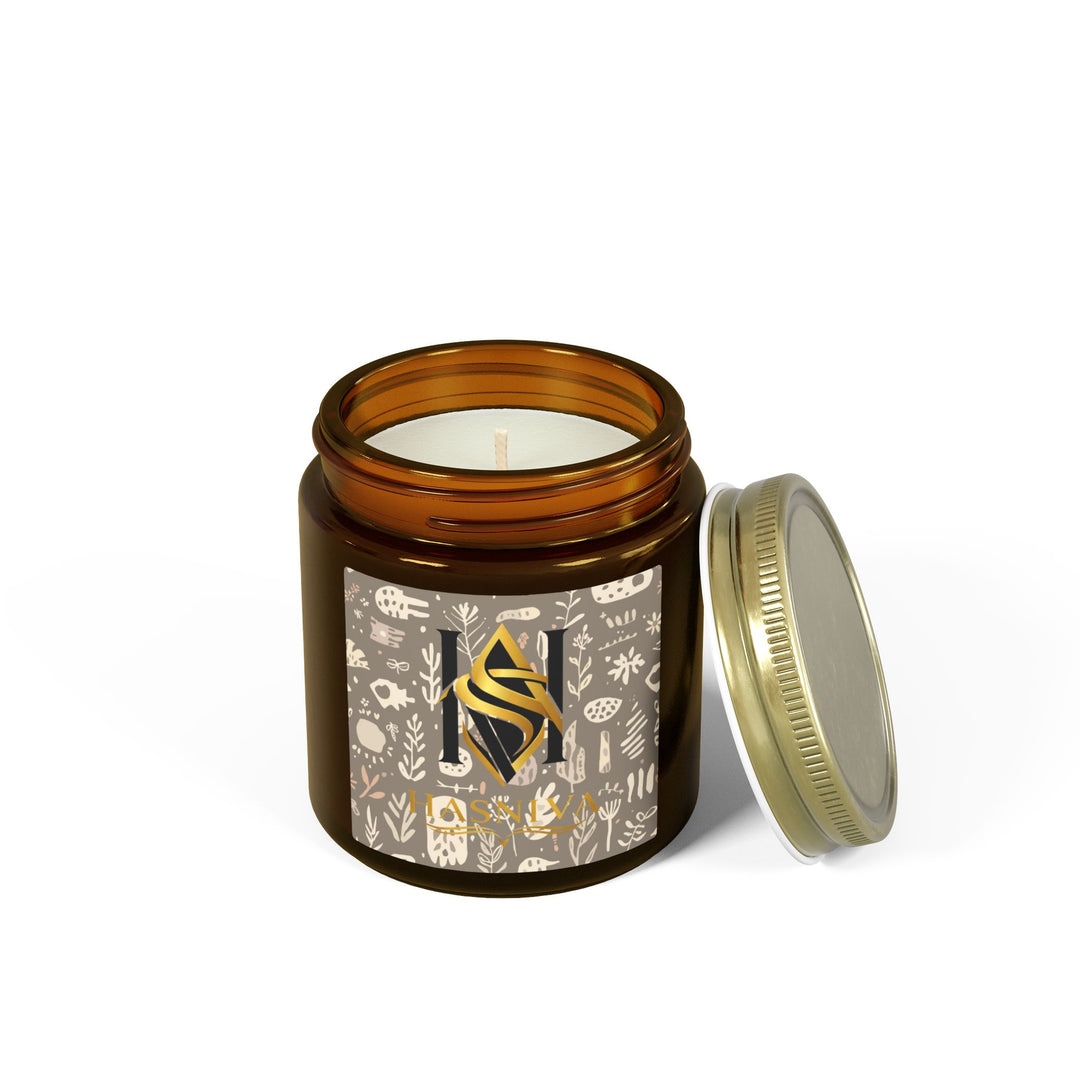 Boho Botanical Coconut Apricot Scented Candle – Hand-Poured, Luxe Decor