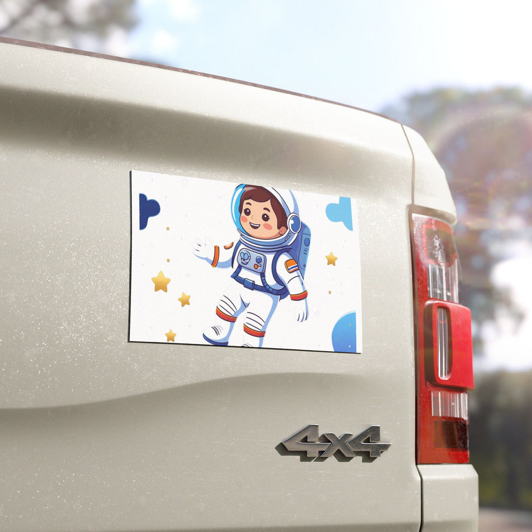 Custom Car Magnet – Cute Space Astronaut Kids Design, Weatherproof & Removable