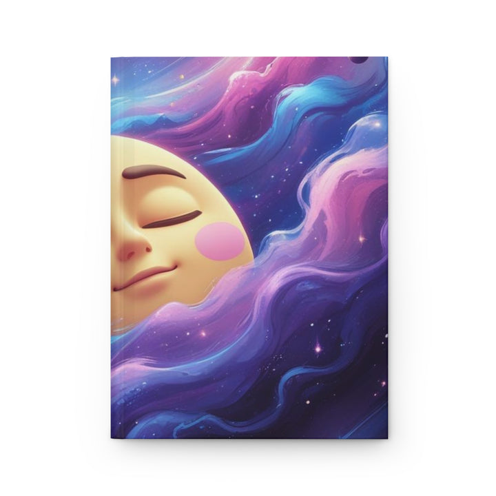 Galaxy Dreams Matte Hardcover Journal – Whimsical Moon & Stars Notebook