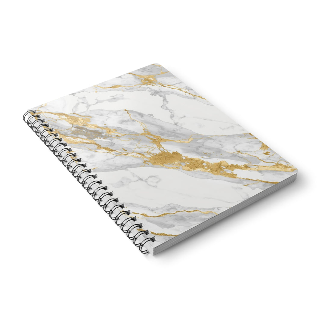 Wirobound A5 Marble Gold Notebook – Luxe Softcover, 150 Pages, Chic Notes