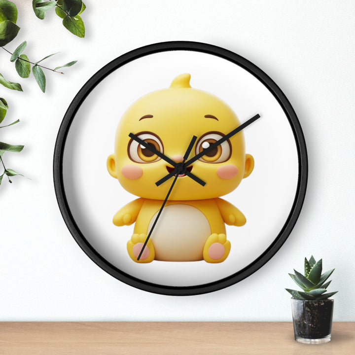 Modern Cute Chick Wall Clock – Silent Quartz, Adorable Kawaii Nursery Decor