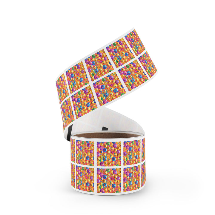 Vibrant Emoji Square Sticker Rolls – Durable, Glossy, Fun Labels for All