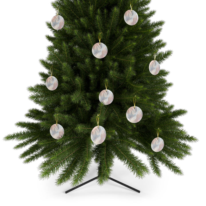 Custom Handcrafted Glass Ornament – Soft Pastel Abstract, Modern Chic Décor