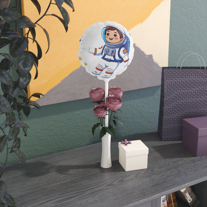 Personalized 6” Space-Themed Balloons – Heart & Round, Astronaut Design