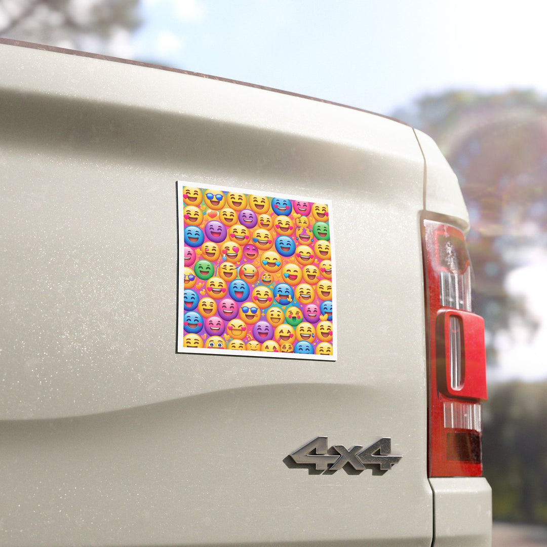 Custom Car Magnet – Vibrant Emoji Pattern, Trendy, Weatherproof, Removable