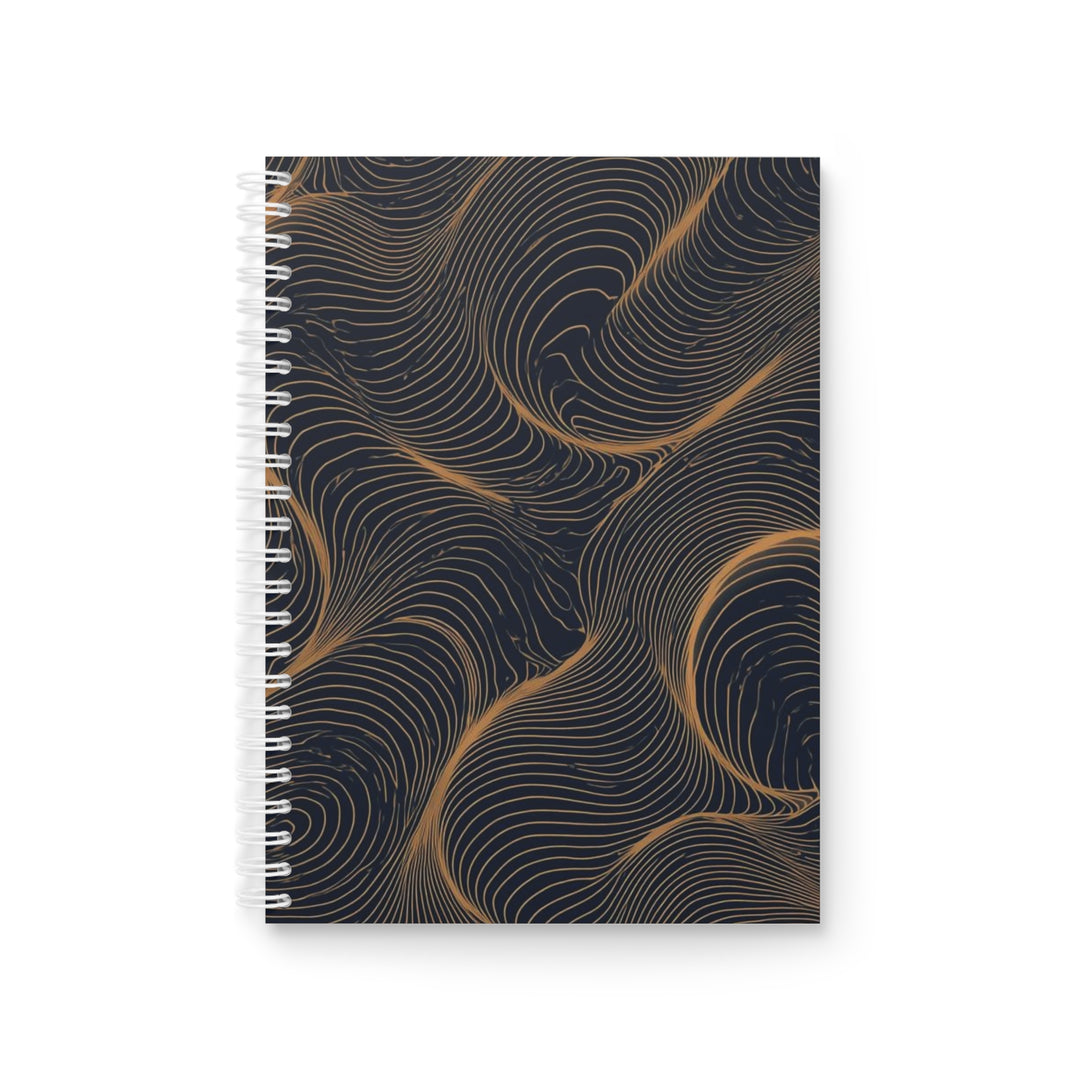 Custom Gold & Navy Abstract Spiral Notebook – Trendy, Luxe, Personalized