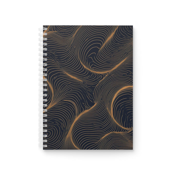 Custom Gold & Navy Abstract Spiral Notebook – Trendy, Luxe, Personalized