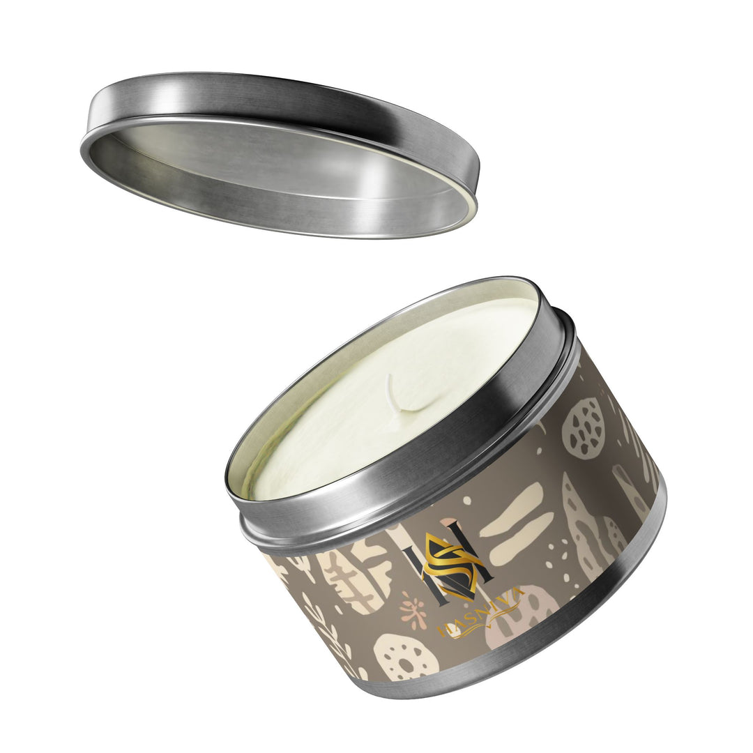 Handcrafted Boho Tin Candles – Custom Fragrance, Botanical Pattern, Gift-Ready