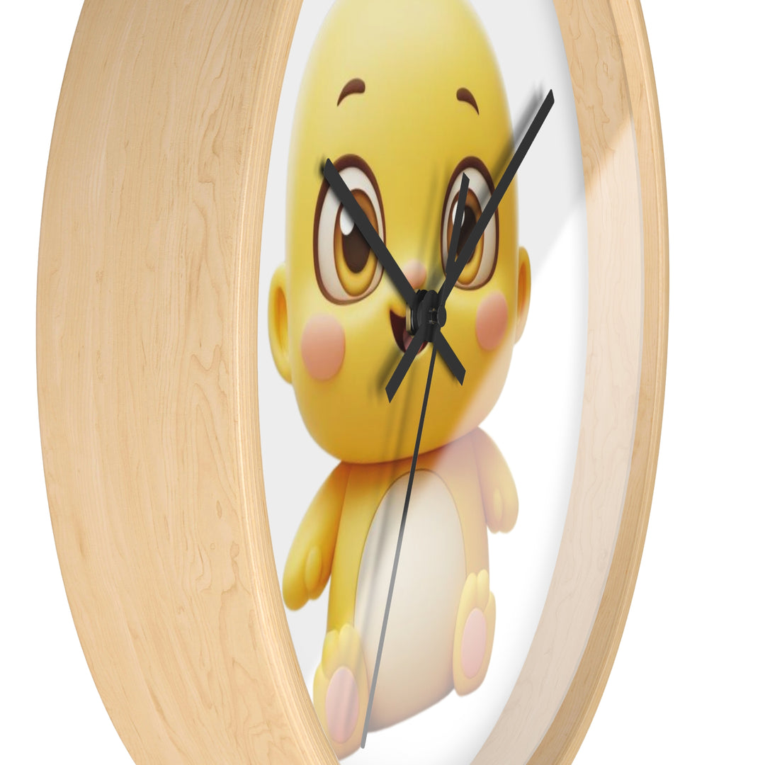 Modern Cute Chick Wall Clock – Silent Quartz, Adorable Kawaii Nursery Decor