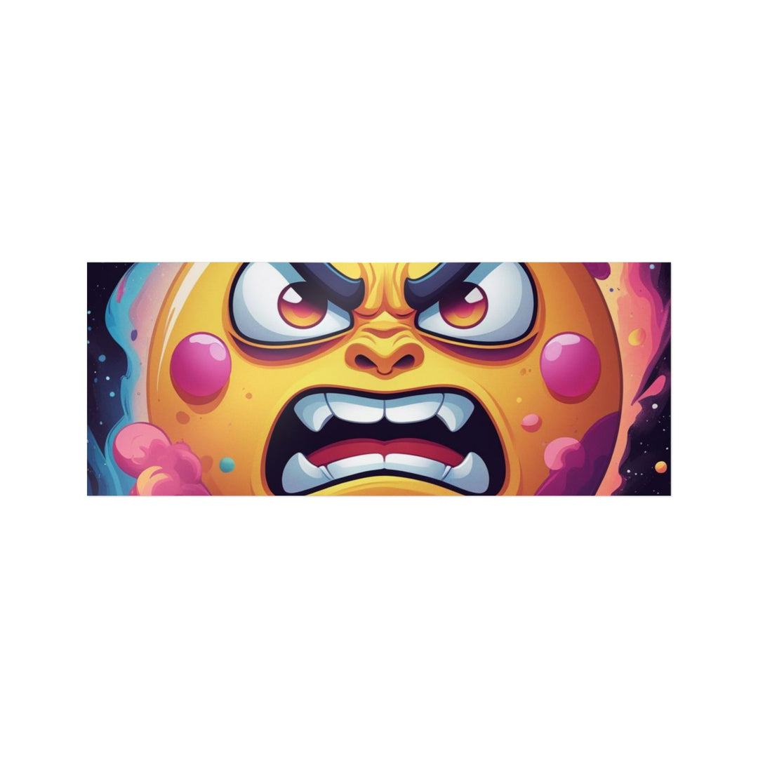 Angry Sun Space Die-Cut DTF Sticker – Vibrant Custom Cartoon Cosmic Flair