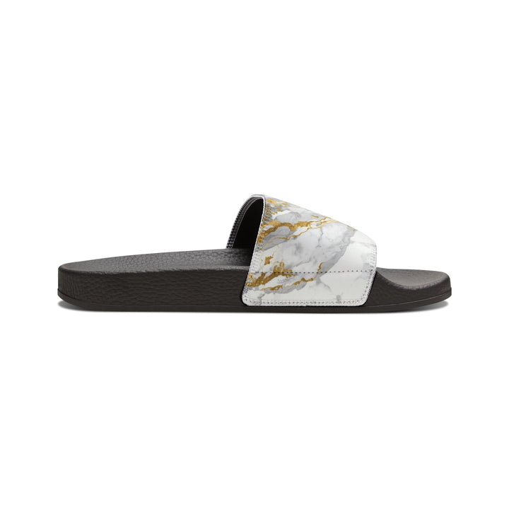 Youth Removable-Strap Sandals – Marble Gold Design, 2-in-1 Slides