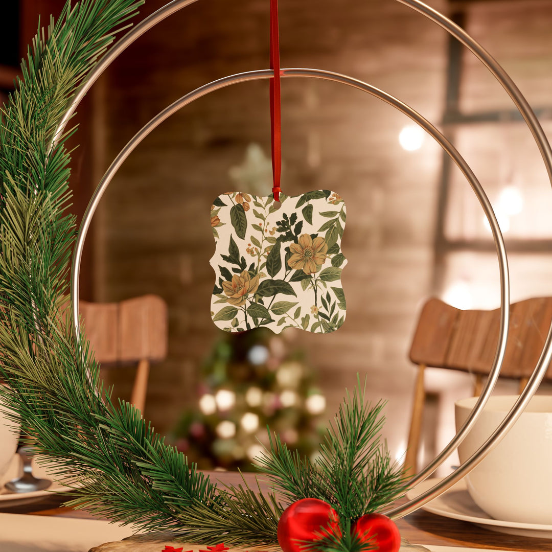 Vintage Floral Aluminum Ornament – Elegant Matte, Personalize & Gift (1-20pc)