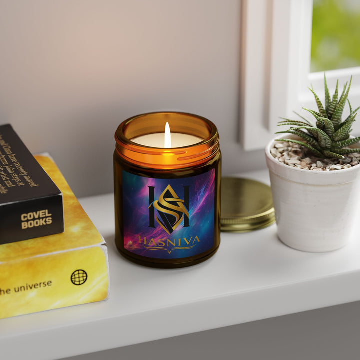 Cosmic Neon Scented Candles – Hand-Poured Coconut Apricot Wax, 4oz/9oz