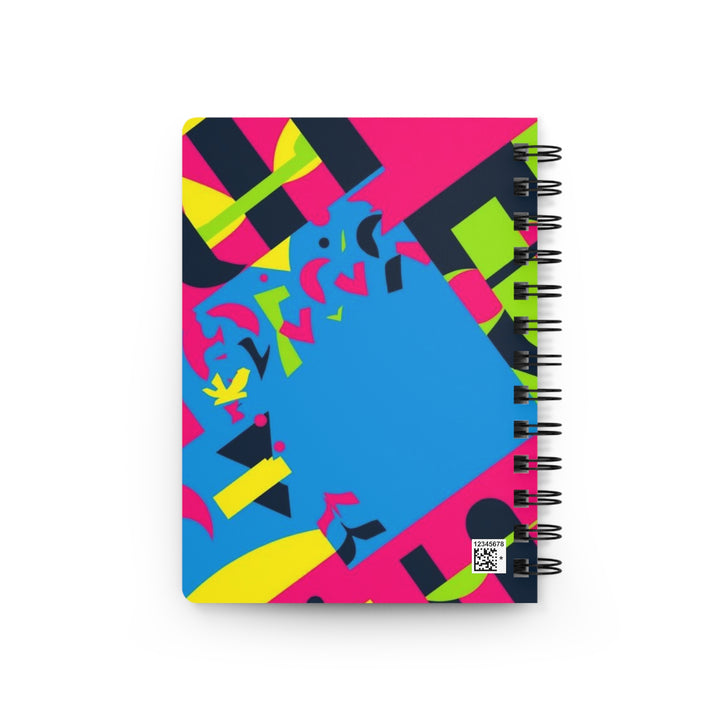 Bold Neon Geometric Spiral Journal – Customizable, Durable, Trendy Notebook
