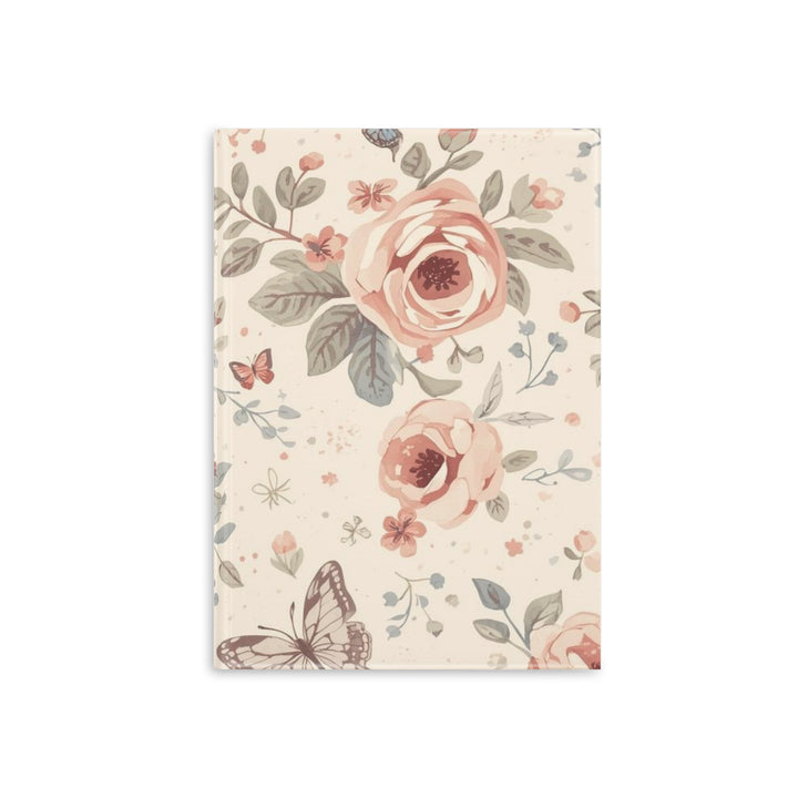 Floral Puffy Hardcover Notebook – Luxe Pastel Roses, Customizable, A4/A5/B5
