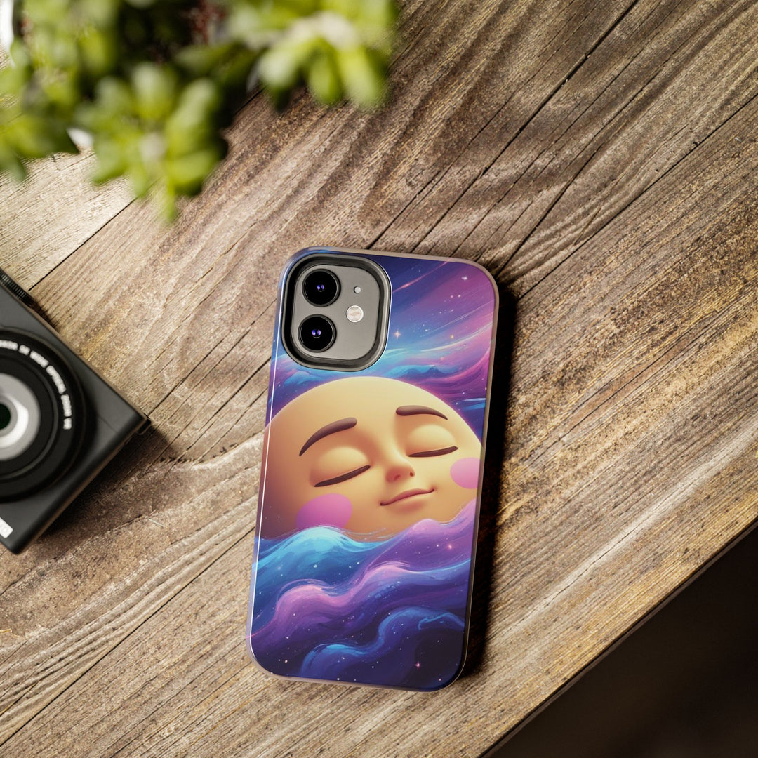 Tough Galaxy Moon Phone Case – Cute Space Design, Shockproof & Slim