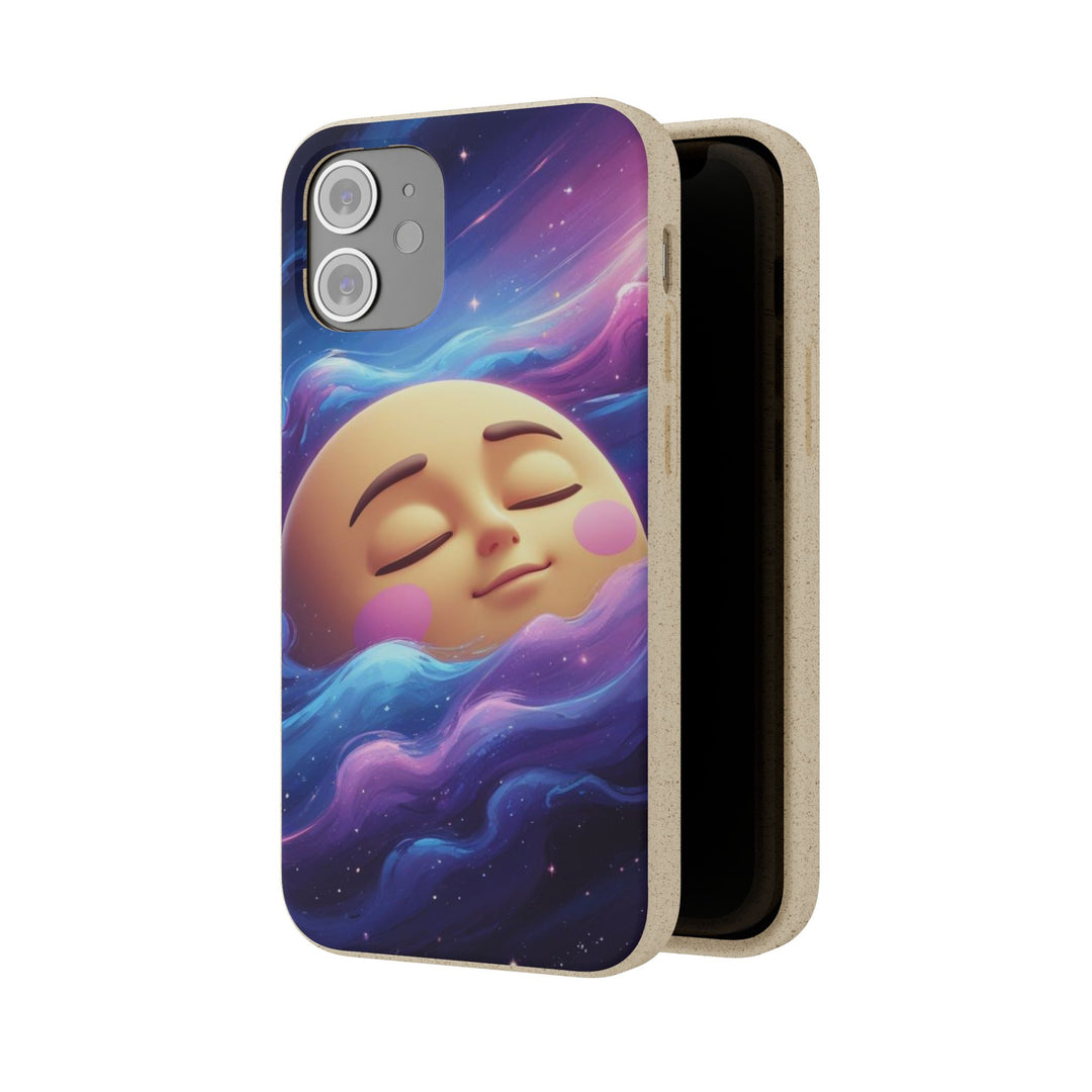 Dreamy Galaxy Biodegradable Phone Case – Eco-Friendly, Cute Moon Design