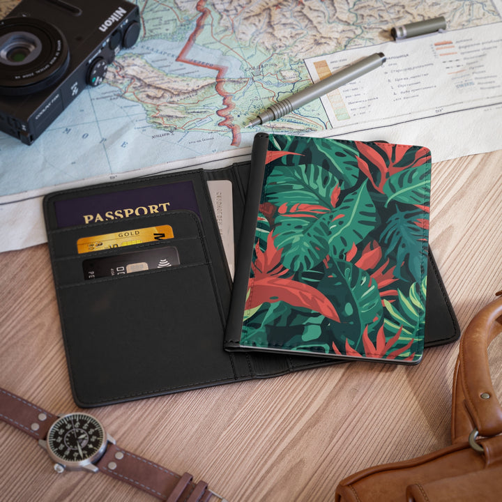 Personalized Tropical Leaf Passport Cover – RFID Blocking, Stylish Travel Case