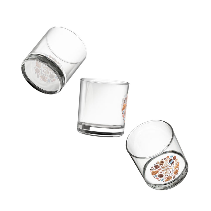 Whimsical Café Cartoon 10oz Rocks Glass – Fun Coffee & Dessert Art Cup