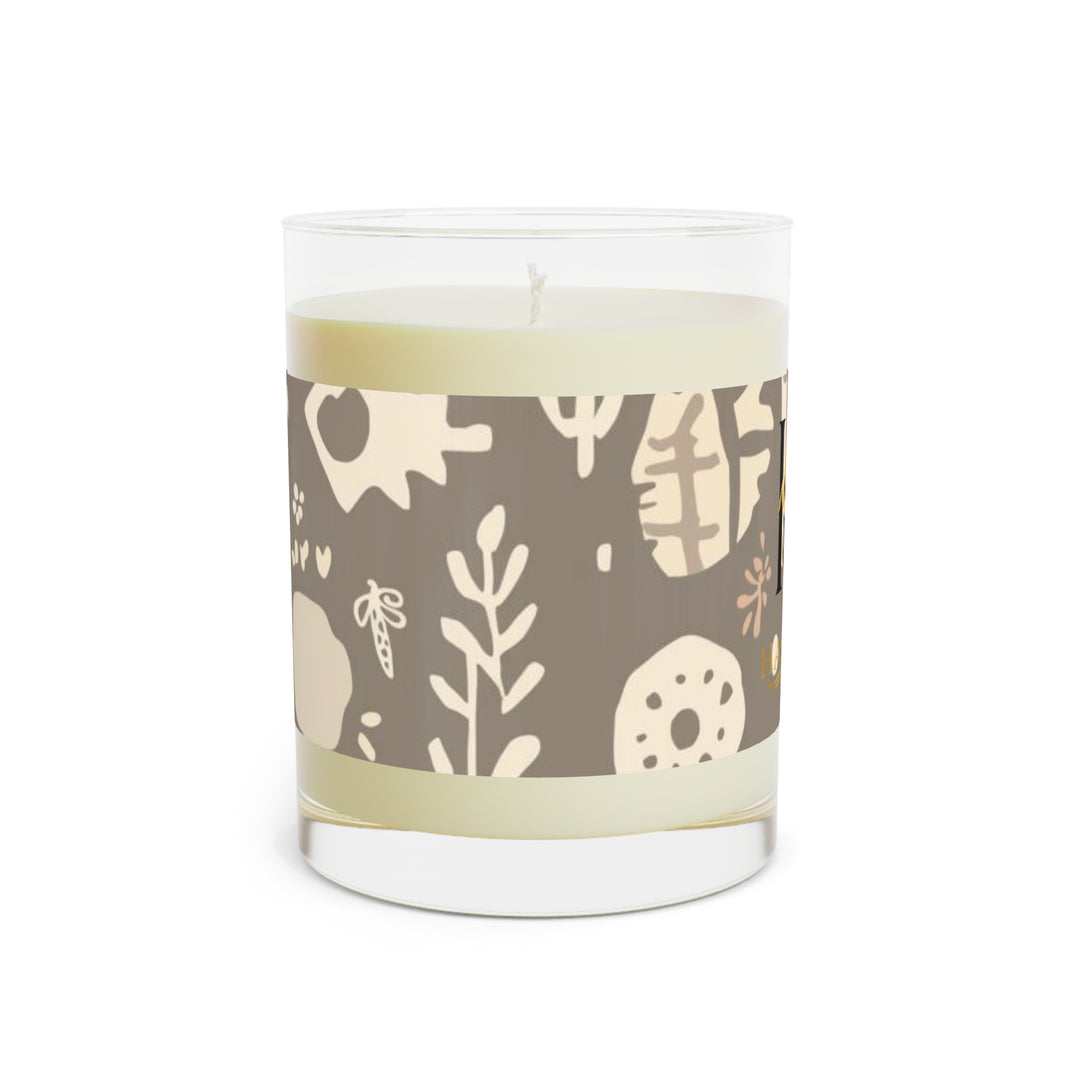 Boho Chic 11oz Scented Candle – Abstract Botanical Soy, 65hr Burn – Gift