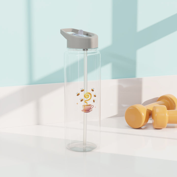 Premium Tritan Water Bottle – Cute Bee & Honey Teacup Pastel Design, Eco